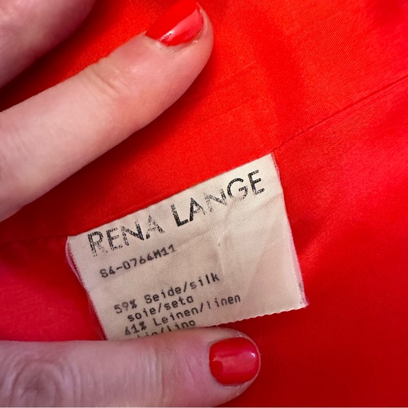 Vintage Rena Lange Silk Linen Jacket Special Buttons Bows 6 - Picture 8 of 8